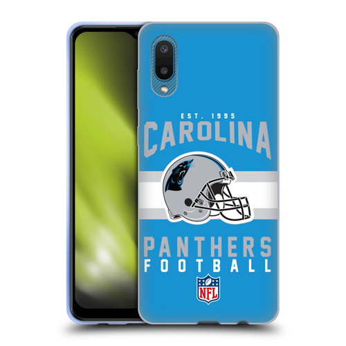 NFL Carolina Panthers Graphics Helmet Typography Soft Gel Case for Samsung Galaxy A02/M02 (2021)