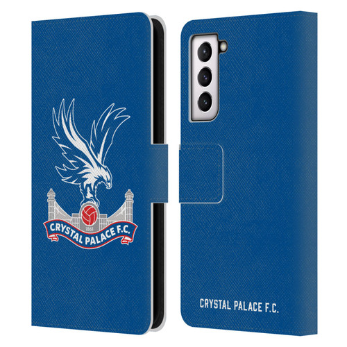 Crystal Palace FC Crest Plain Leather Book Wallet Case Cover For Samsung Galaxy S21 5G