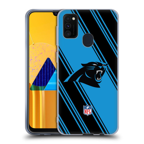NFL Carolina Panthers Artwork Stripes Soft Gel Case for Samsung Galaxy M30s (2019)/M21 (2020)
