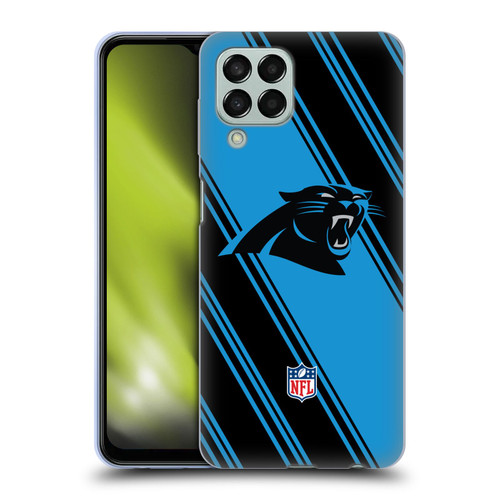 NFL Carolina Panthers Artwork Stripes Soft Gel Case for Samsung Galaxy M33 (2022)