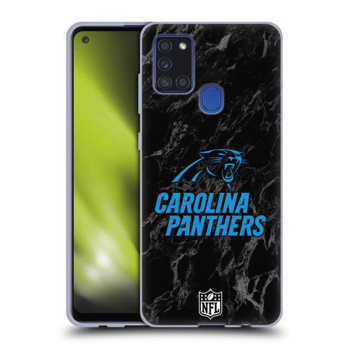 NFL Carolina Panthers Graphics Coloured Marble Soft Gel Case for Samsung Galaxy A21s (2020)