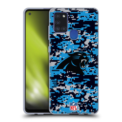NFL Carolina Panthers Graphics Digital Camouflage Soft Gel Case for Samsung Galaxy A21s (2020)