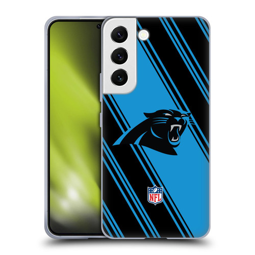 NFL Carolina Panthers Artwork Stripes Soft Gel Case for Samsung Galaxy S22 5G