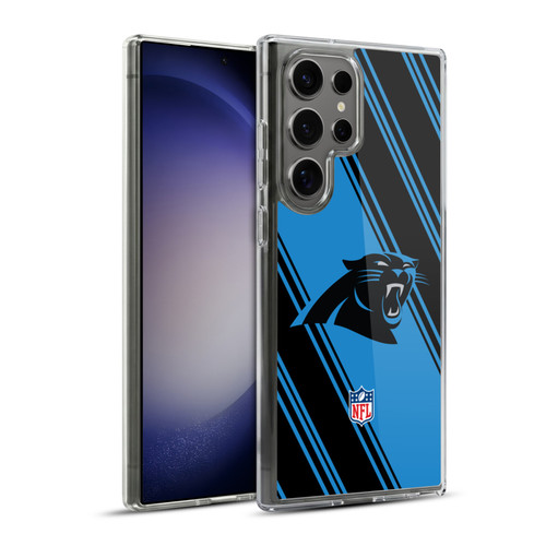 NFL Carolina Panthers Artwork Stripes Soft Gel Case for Samsung Galaxy S23 Ultra 5G & MagSafe