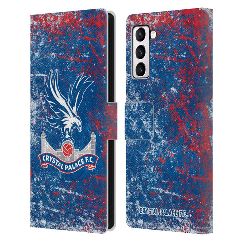 Crystal Palace FC Crest Distressed Leather Book Wallet Case Cover For Samsung Galaxy S21+ 5G