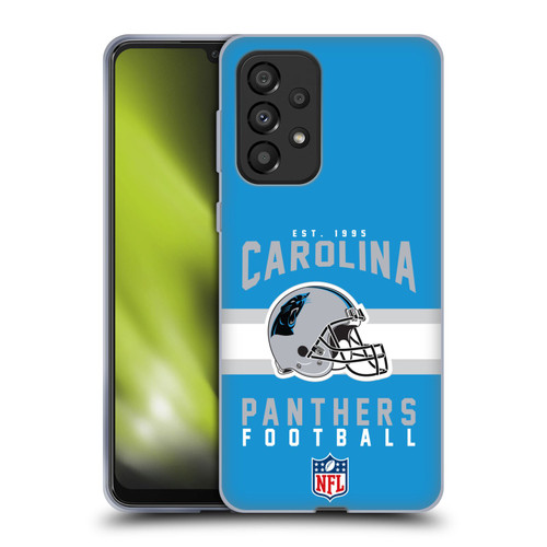 NFL Carolina Panthers Graphics Helmet Typography Soft Gel Case for Samsung Galaxy A33 5G (2022)