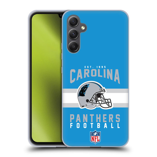 NFL Carolina Panthers Graphics Helmet Typography Soft Gel Case for Samsung Galaxy A34 5G