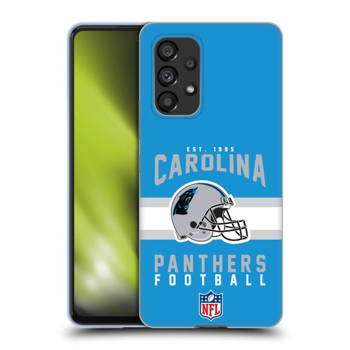 NFL Carolina Panthers Graphics Helmet Typography Soft Gel Case for Samsung Galaxy A53 5G (2022)