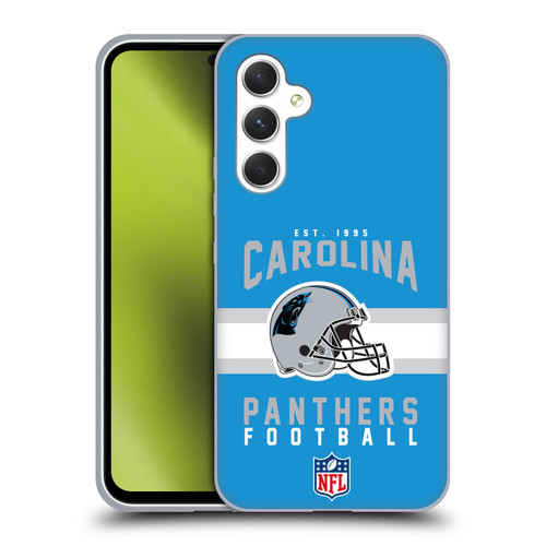 NFL Carolina Panthers Graphics Helmet Typography Soft Gel Case for Samsung Galaxy A54 5G