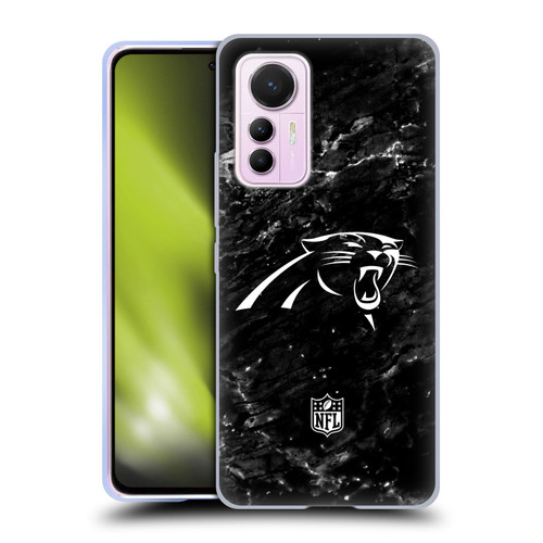 NFL Carolina Panthers Artwork Marble Soft Gel Case for Xiaomi 12 Lite