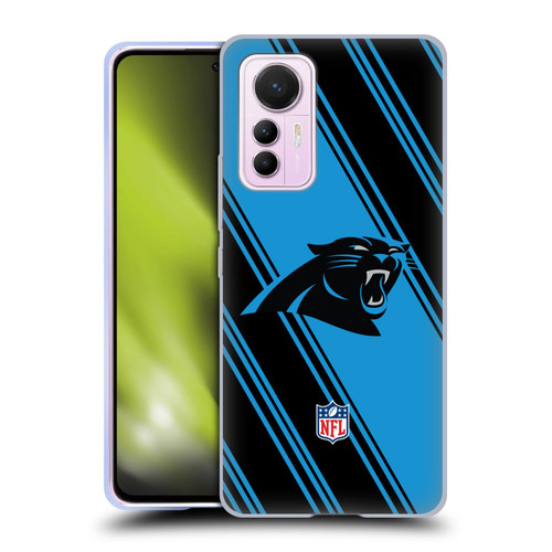 NFL Carolina Panthers Artwork Stripes Soft Gel Case for Xiaomi 12 Lite
