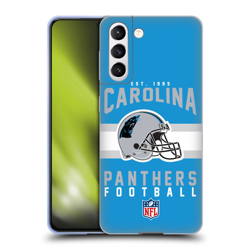 NFL Carolina Panthers Graphics Helmet Typography Soft Gel Case for Samsung Galaxy S21 5G