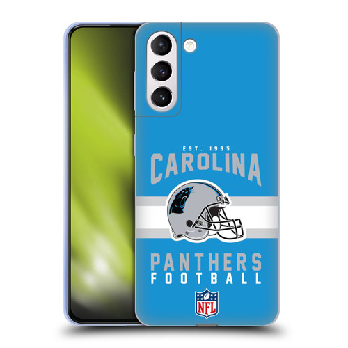 NFL Carolina Panthers Graphics Helmet Typography Soft Gel Case for Samsung Galaxy S21+ 5G