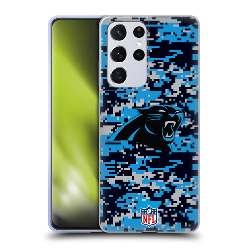 NFL Carolina Panthers Graphics Digital Camouflage Soft Gel Case for Samsung Galaxy S21 Ultra 5G