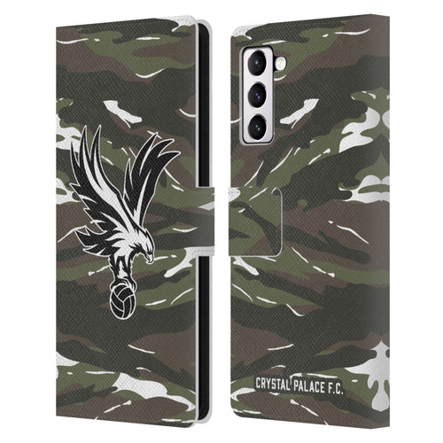 Crystal Palace FC Crest Woodland Camouflage Leather Book Wallet Case Cover For Samsung Galaxy S21+ 5G