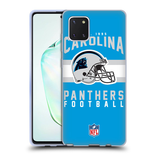 NFL Carolina Panthers Graphics Helmet Typography Soft Gel Case for Samsung Galaxy Note10 Lite