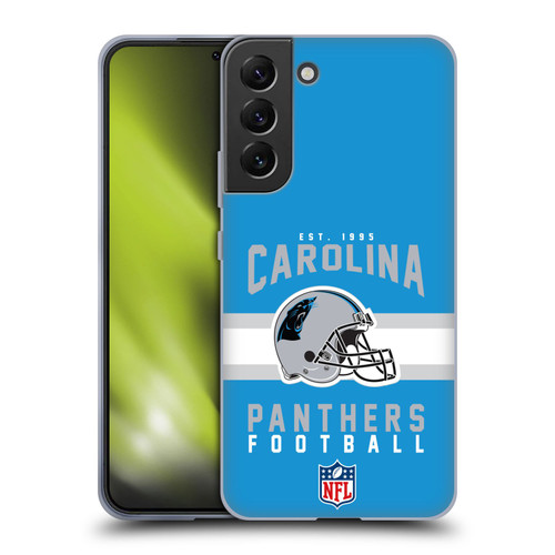 NFL Carolina Panthers Graphics Helmet Typography Soft Gel Case for Samsung Galaxy S22+ 5G