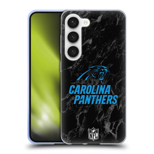 NFL Carolina Panthers Graphics Coloured Marble Soft Gel Case for Samsung Galaxy S23 5G