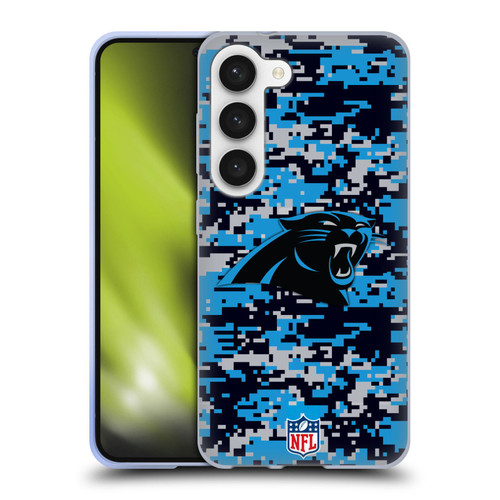 NFL Carolina Panthers Graphics Digital Camouflage Soft Gel Case for Samsung Galaxy S23 5G