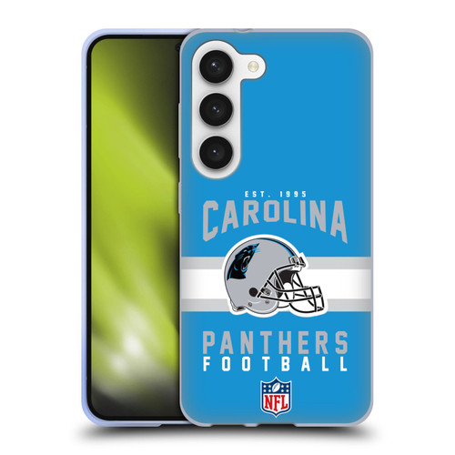 NFL Carolina Panthers Graphics Helmet Typography Soft Gel Case for Samsung Galaxy S23 5G