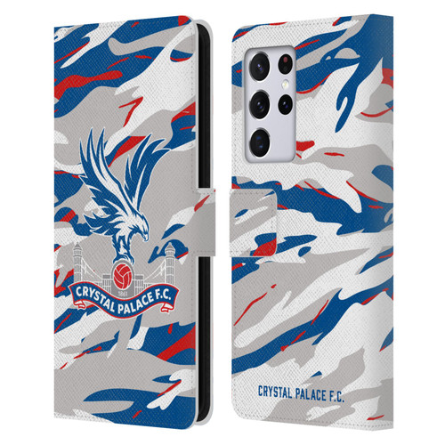 Crystal Palace FC Crest Camouflage Leather Book Wallet Case Cover For Samsung Galaxy S21 Ultra 5G