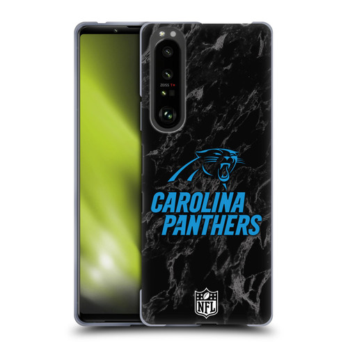 NFL Carolina Panthers Graphics Coloured Marble Soft Gel Case for Sony Xperia 1 III