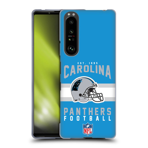 NFL Carolina Panthers Graphics Helmet Typography Soft Gel Case for Sony Xperia 1 III