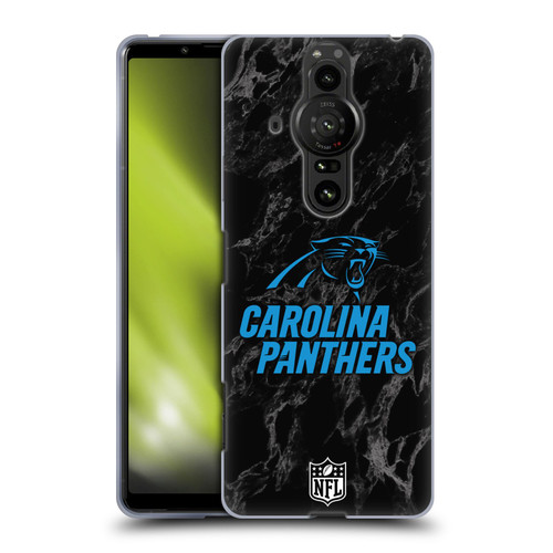 NFL Carolina Panthers Graphics Coloured Marble Soft Gel Case for Sony Xperia Pro-I