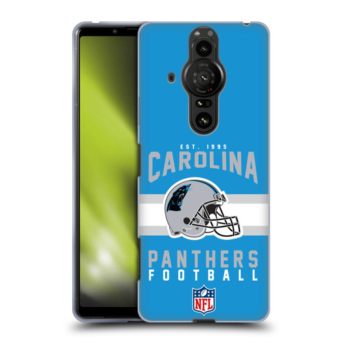 NFL Carolina Panthers Graphics Helmet Typography Soft Gel Case for Sony Xperia Pro-I
