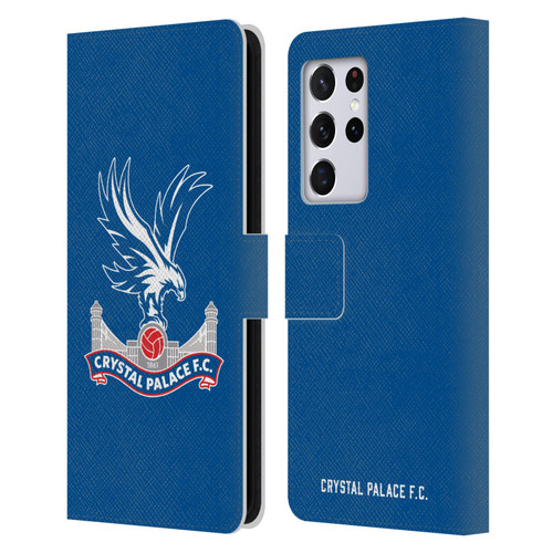 Crystal Palace FC Crest Plain Leather Book Wallet Case Cover For Samsung Galaxy S21 Ultra 5G