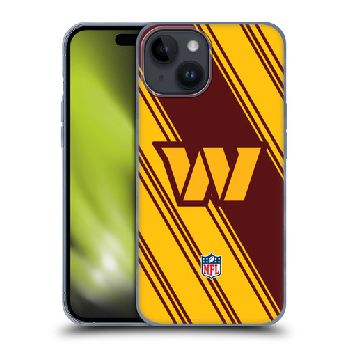 NFL Washington Football Team Artwork Stripes Soft Gel Case for Apple iPhone 15