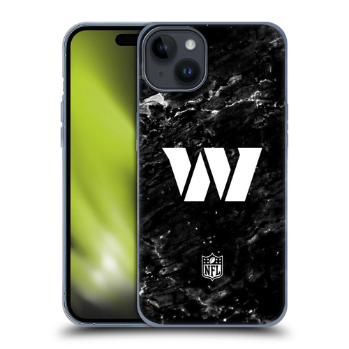 NFL Washington Football Team Artwork Marble Soft Gel Case for Apple iPhone 15 Plus