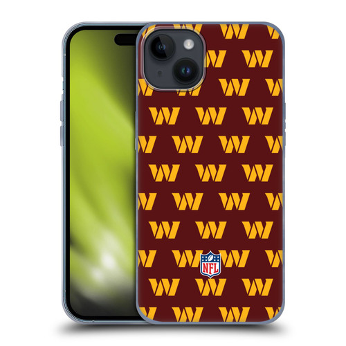 NFL Washington Football Team Artwork Patterns Soft Gel Case for Apple iPhone 15 Plus