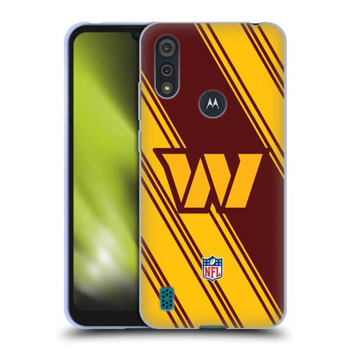NFL Washington Football Team Artwork Stripes Soft Gel Case for Motorola Moto E6s (2020)