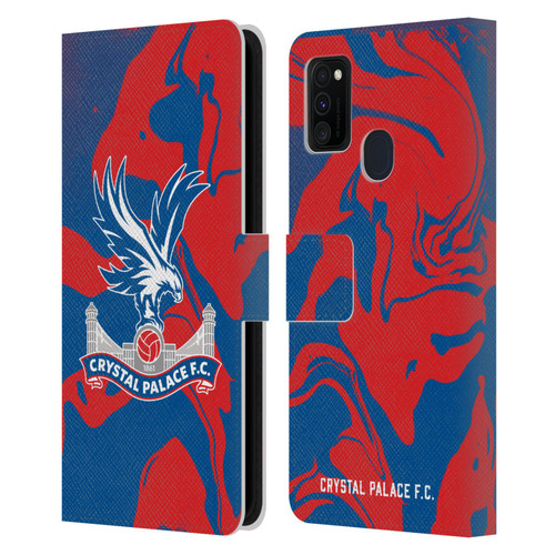 Crystal Palace FC Crest Red And Blue Marble Leather Book Wallet Case Cover For Samsung Galaxy M30s (2019)/M21 (2020)