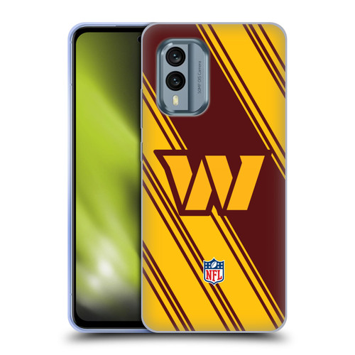 NFL Washington Football Team Artwork Stripes Soft Gel Case for Nokia X30