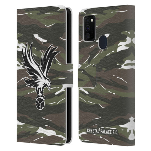 Crystal Palace FC Crest Woodland Camouflage Leather Book Wallet Case Cover For Samsung Galaxy M30s (2019)/M21 (2020)