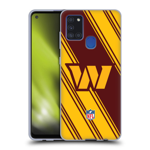 NFL Washington Football Team Artwork Stripes Soft Gel Case for Samsung Galaxy A21s (2020)