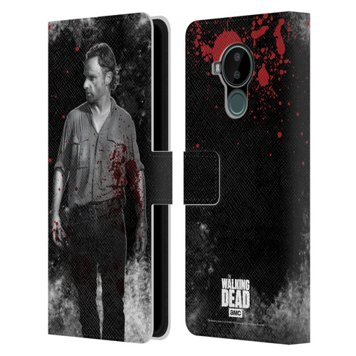 AMC The Walking Dead Gore Rick Grimes Leather Book Wallet Case Cover For Nokia C30