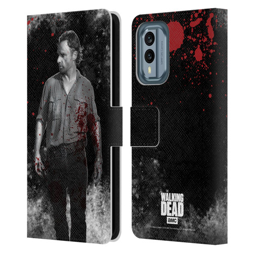AMC The Walking Dead Gore Rick Grimes Leather Book Wallet Case Cover For Nokia X30