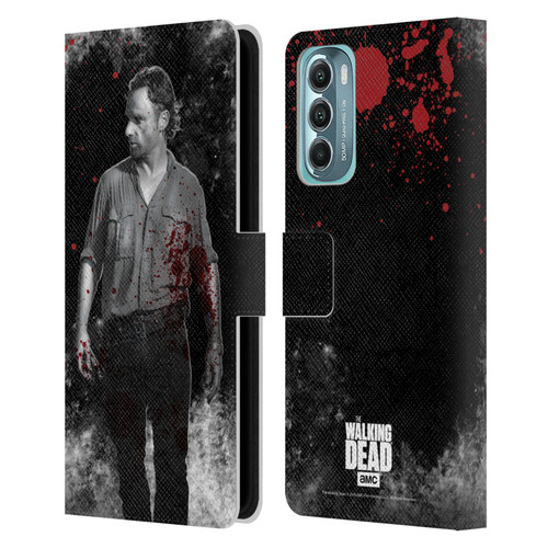 AMC The Walking Dead Gore Rick Grimes Leather Book Wallet Case Cover For Motorola Moto G Stylus 5G (2022)