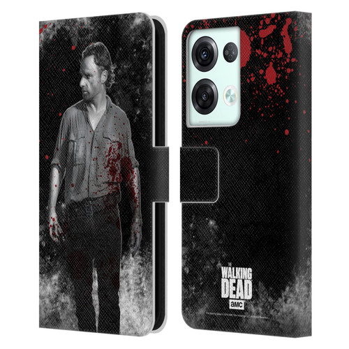 AMC The Walking Dead Gore Rick Grimes Leather Book Wallet Case Cover For OPPO Reno8 Pro