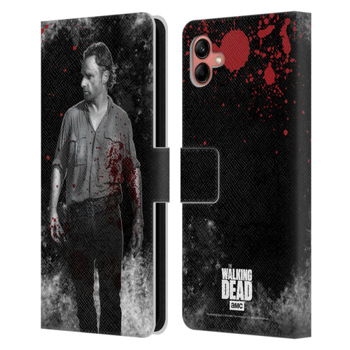AMC The Walking Dead Gore Rick Grimes Leather Book Wallet Case Cover For Samsung Galaxy A04 (2022)
