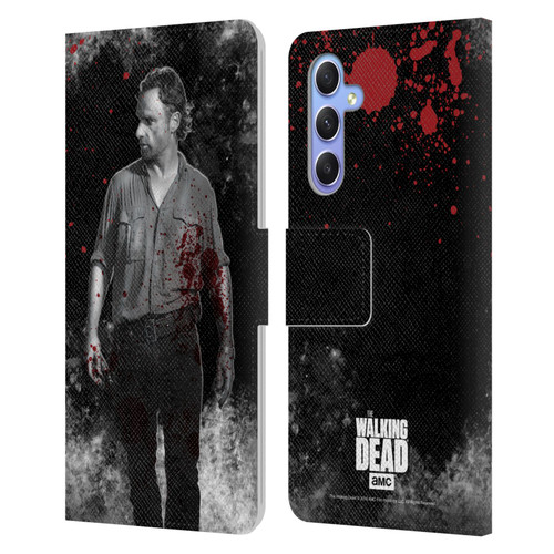 AMC The Walking Dead Gore Rick Grimes Leather Book Wallet Case Cover For Samsung Galaxy A34 5G