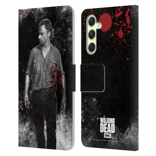 AMC The Walking Dead Gore Rick Grimes Leather Book Wallet Case Cover For Samsung Galaxy A54 5G