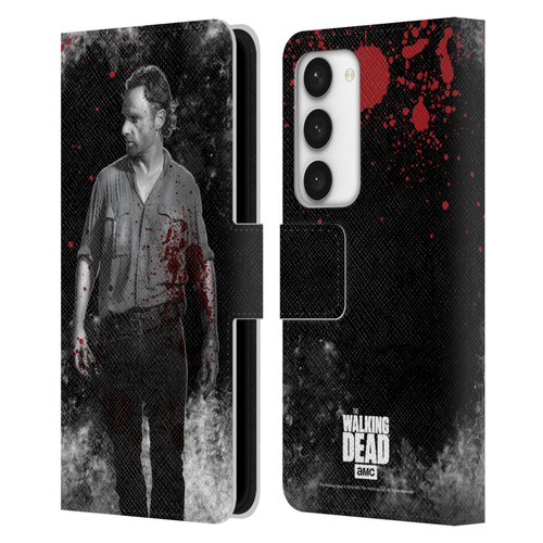 AMC The Walking Dead Gore Rick Grimes Leather Book Wallet Case Cover For Samsung Galaxy S23 5G
