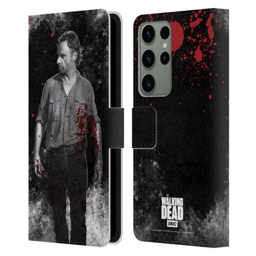 AMC The Walking Dead Gore Rick Grimes Leather Book Wallet Case Cover For Samsung Galaxy S23 Ultra 5G