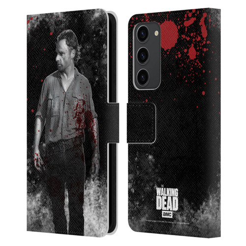 AMC The Walking Dead Gore Rick Grimes Leather Book Wallet Case Cover For Samsung Galaxy S23+ 5G