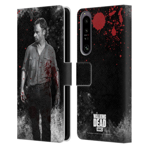 AMC The Walking Dead Gore Rick Grimes Leather Book Wallet Case Cover For Sony Xperia 1 IV
