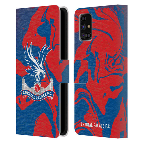 Crystal Palace FC Crest Red And Blue Marble Leather Book Wallet Case Cover For Samsung Galaxy M31s (2020)